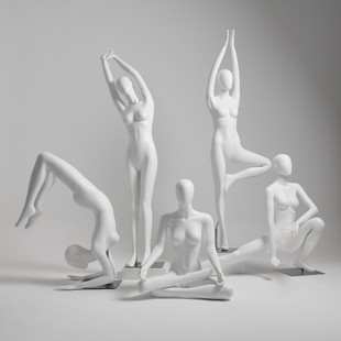 服装店yoga瑜伽运动女模特展示架全身普拉提假人台偶橱窗陈列道具