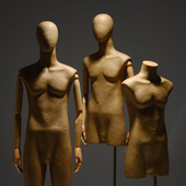 服装 复古牛皮纸模特展示架全身橱窗半身假人偶陈列道具 店高档男装