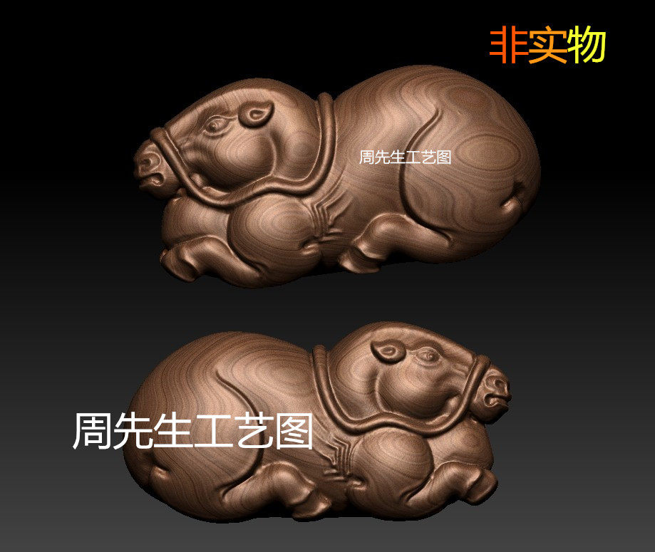马 stl 雕刻图 圆雕图 三维立体图 3D 模型 980