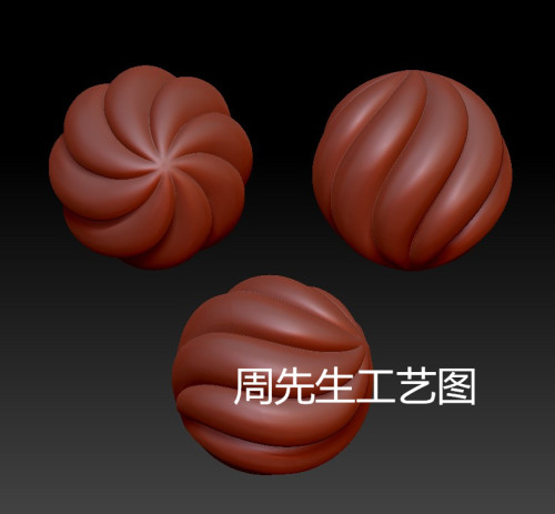 三维立体图圆雕图图纸stl文件珠扭扭珠八棱扭珠雕刻机3d模型Q704