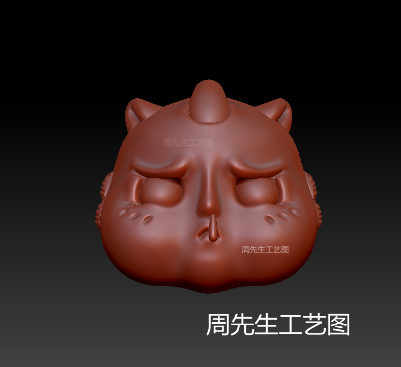 stl小鬼头鼻涕鬼表情包三维立体图纸文件精雕图3D打印雕刻 Q544