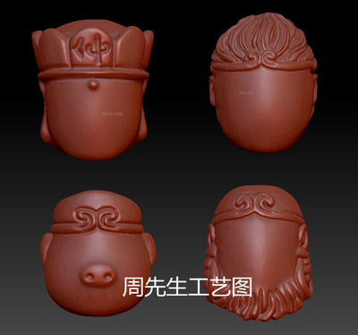 stl西游记唐僧唐三藏表情包三维立体图纸源文件精雕图3D雕刻 Q542