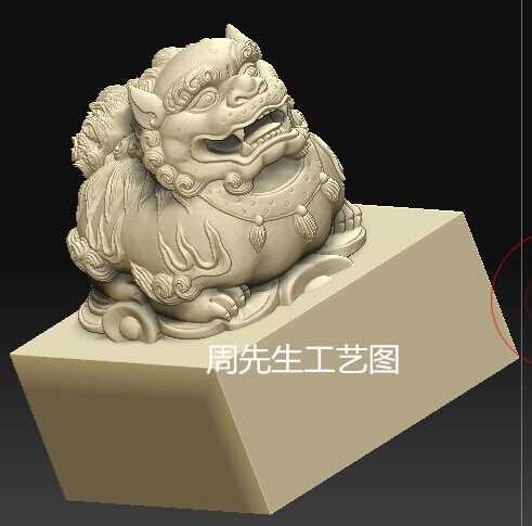 龙兽印章3D貔貅STL精雕图三维立体图四轴貔貅印章麒麟印章图 Q244