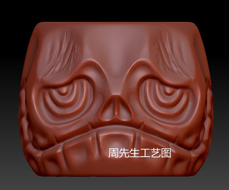 阿呆老型珠三维立体圆雕图雕刻机STL模型文件素材3D模型图纸 Q519