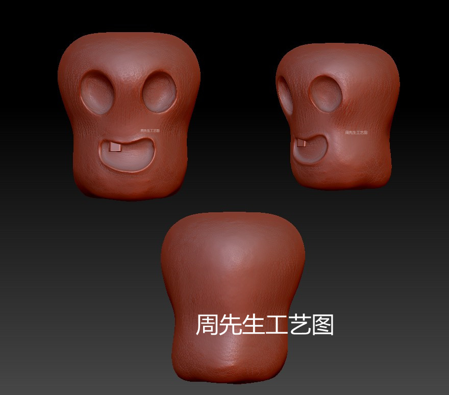 stl骷髅尸陀林主恶灵三维立体图圆雕图3D模型 可爱骷髅 Q486