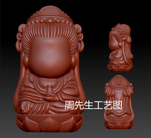 无相观音stl圆雕图佛像精雕图精修图3D打印3d模型图 Q716