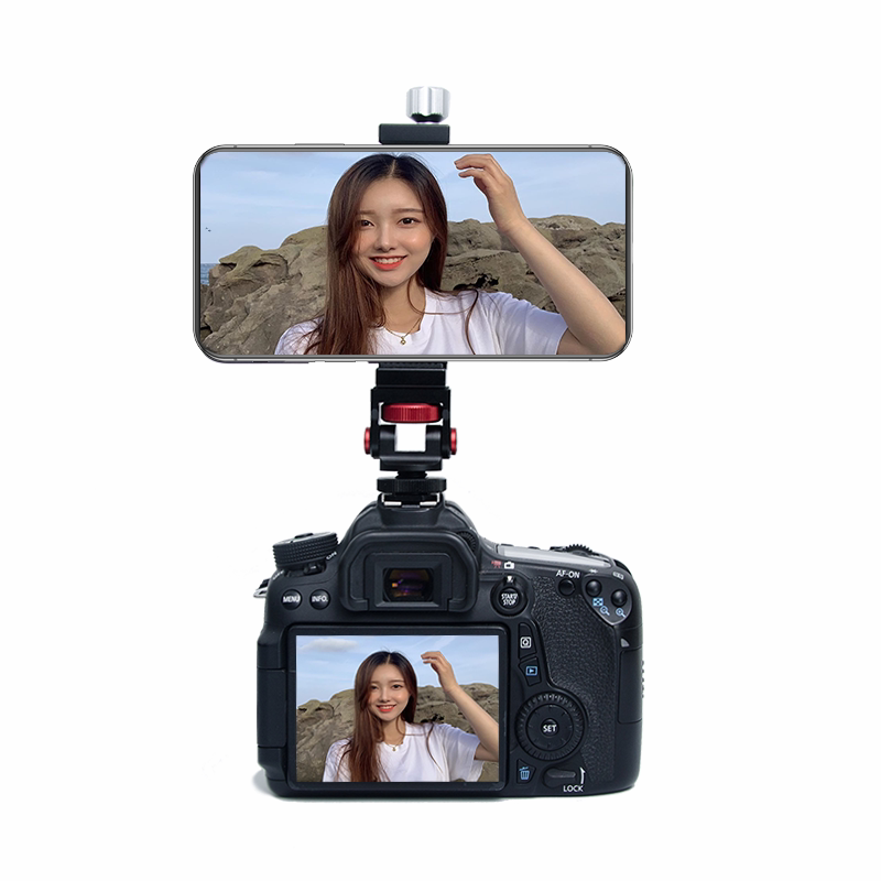 苹果iphone xr单反相机手机连接热靴支架360旋转机顶可横竖屏通用