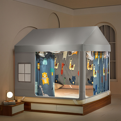 双层加厚防掉摔拉链蚊帐带防尘顶