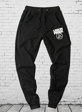 Linkin Park林肯公园音乐摇滚乐队小脚裤卫裤子男休闲裤束脚长裤