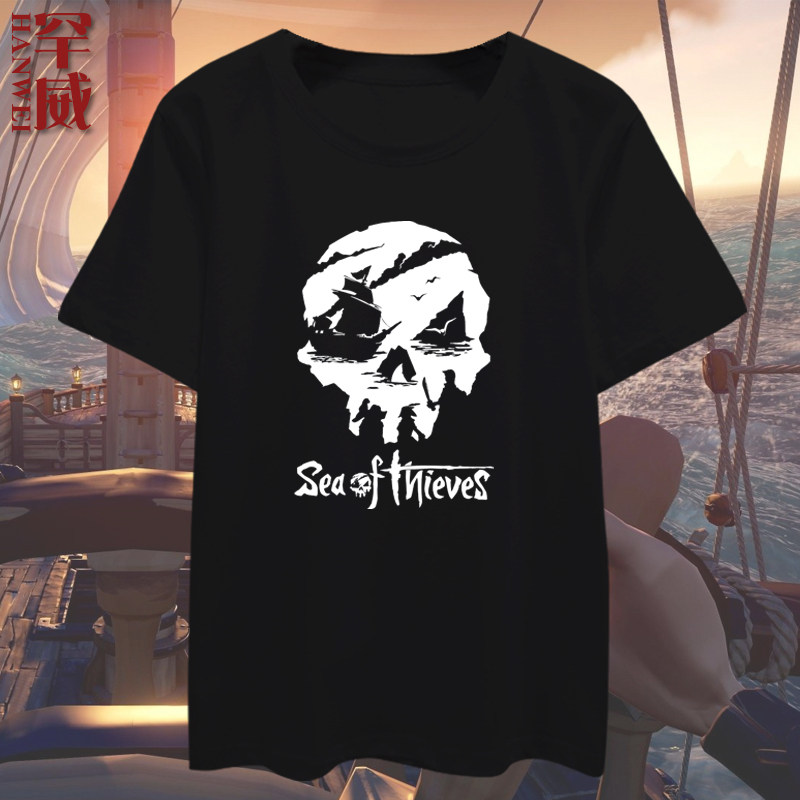 steam盗贼之海航海传奇海盗游戏周边短袖t恤衫男女纯棉半袖上衣服