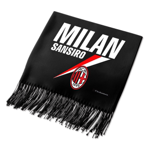AC米兰红黑军团球迷服足球队服仿羊绒围巾男女加油助威款保暖围脖