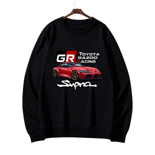 可定制JDM丰田supra牛魔王2JZ改装车圆领卫衣男女套头长袖上衣服