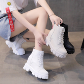 内增高马丁靴女时尚 休闲2025新款 短靴10cm瘦瘦靴厚底春秋单靴加绒