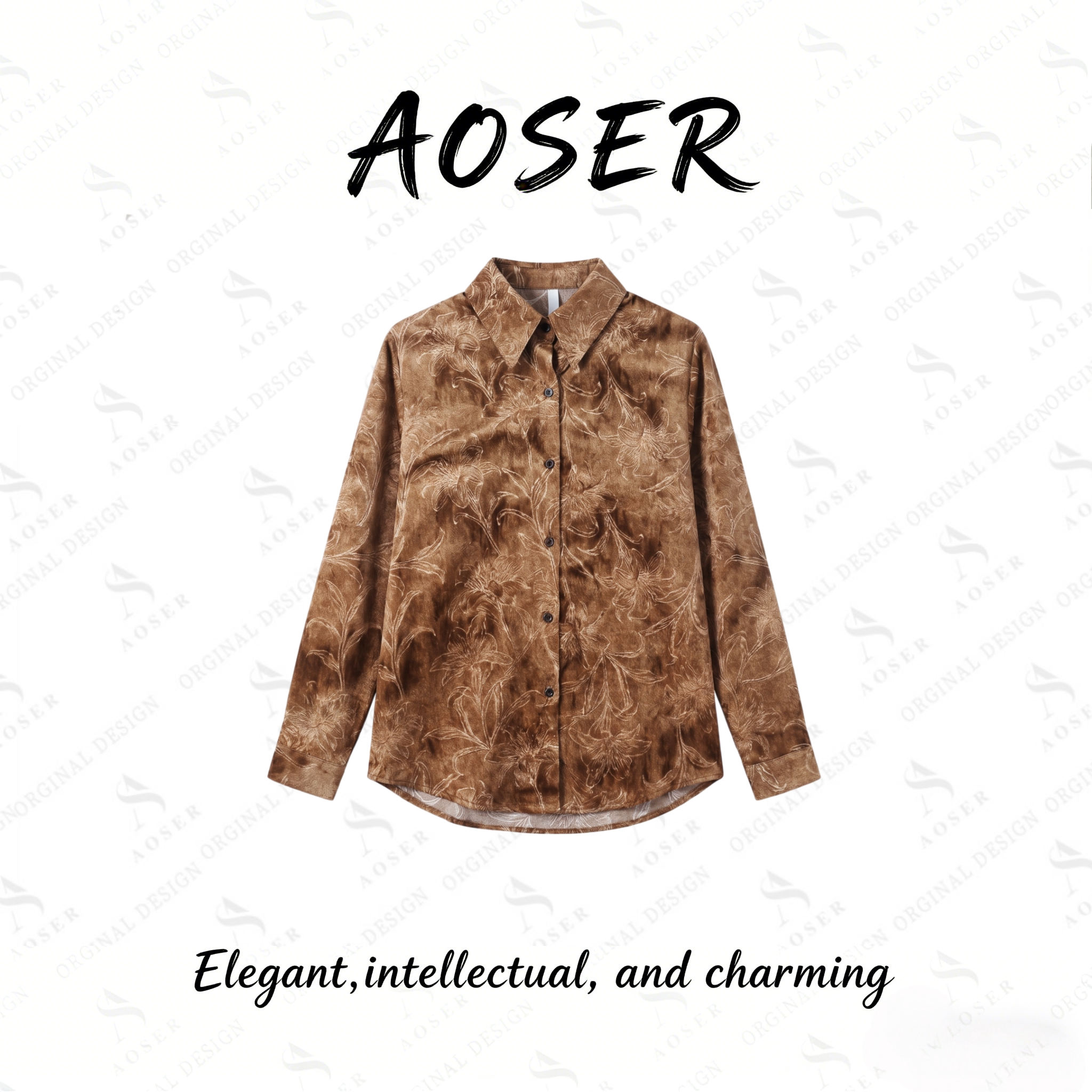 AOSER新款时尚气质休闲百搭日常通勤宽松显瘦女装衬衫606-37