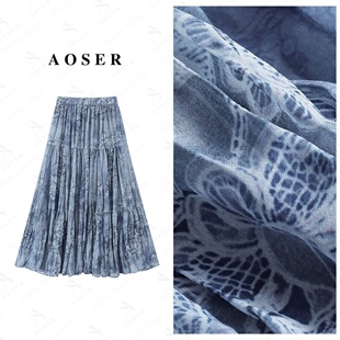 百搭优雅通勤减龄复古高腰半身裙女2723 时尚 AOSER 春夏新款