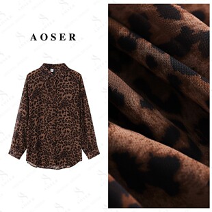 洋气时尚 薄款 宽松印花衬衫 透气女装 AOSER四季 休闲百搭801 长袖