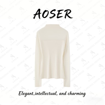 AOSER早秋极简修身长袖T恤女装
