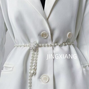 AOSER新款 百搭连衣裙女生细腰带 网红五角星手工珠珠腰链时尚