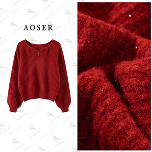 女装 AOSER冬季 毛针织衫 百搭潮流气质休闲宽松V领厚款 25115 时尚