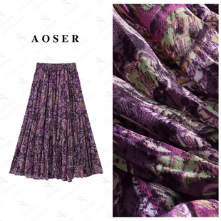 慵懒风常规大摆裙碎花高腰半身裙印花显瘦裙子夏季 宽松显瘦8131