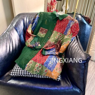 女装 AOSER时尚 单排扣网红衬衫 常规款 2625 百搭休闲复古港风长袖