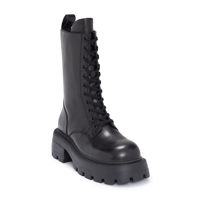 真皮牛皮厚底马丁靴女鞋