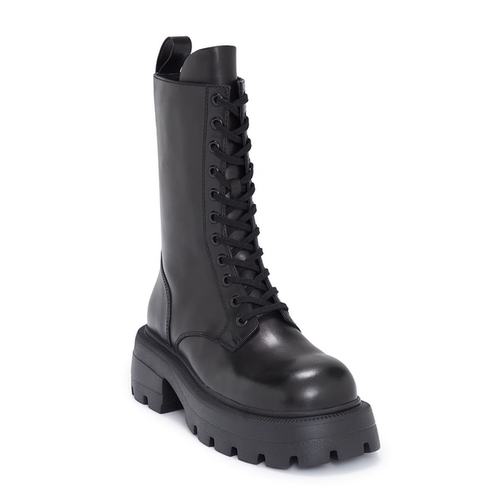 真皮牛皮厚底马丁靴女鞋