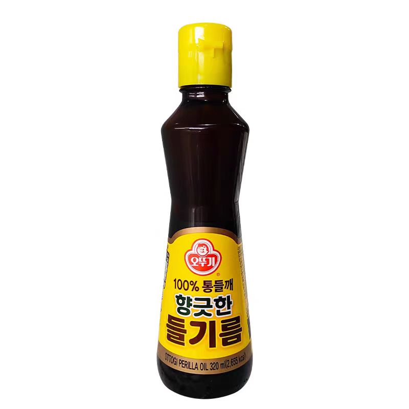 韩国进口不倒翁 紫叶苏子油食用油紫苏子油 紫苏籽油320ml拌菜