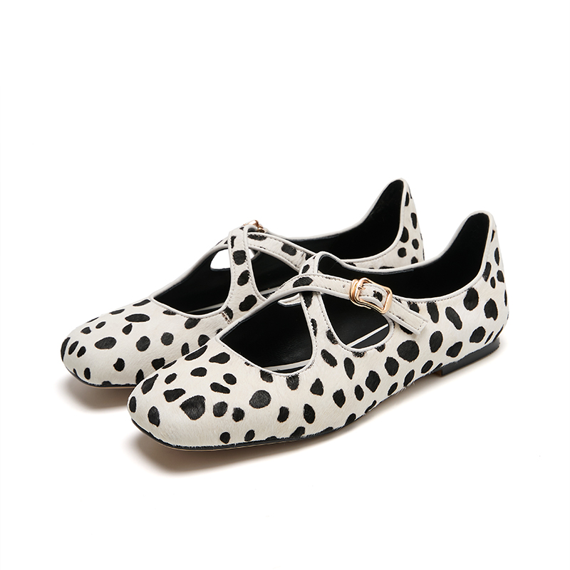 ShinyShara波点风平底单鞋