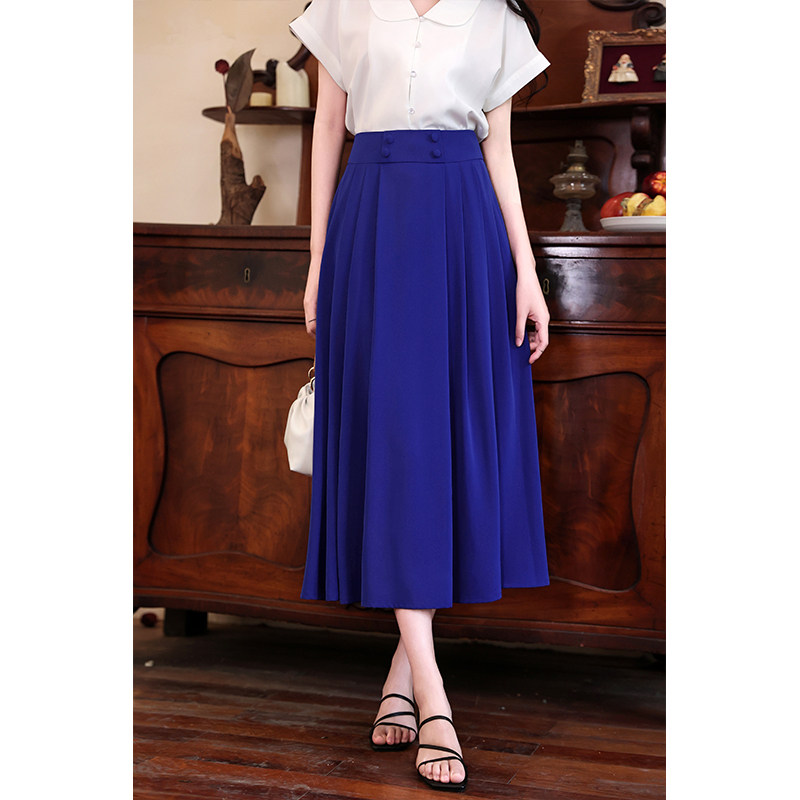 漫漫风月~港风复古遮胯显瘦a字高腰半身裙伞裙中长款2024年夏新款,女装/女士精品,时尚套装,淘宝优惠券,粉丝福利购,淘宝优惠卷