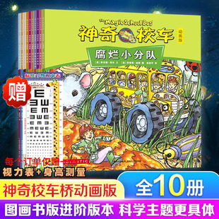 神奇校车 动画版全10册绘本正版小学生课外书儿童科普百科全书神奇的校车手工益智版阅读版腐烂小分队与病菌作战【英伟】