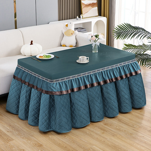 防水盖子双面绒加厚烤火罩电炉罩正方形麻将机罩烤火被冬季皮革盖