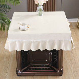 PU皮革电暖炉罩烤火桌布正方形防水防油烤火罩麻将机桌布电炉罩套
