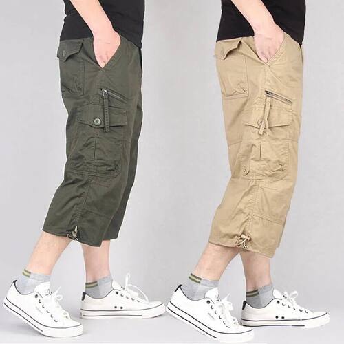 七分裤男装潮流迷彩运动短裤高腰