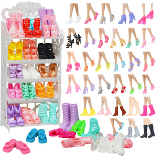 6分娃娃鞋子30厘米换装衣服配件时尚高跟鞋鱼嘴鞋家具鞋架手工件