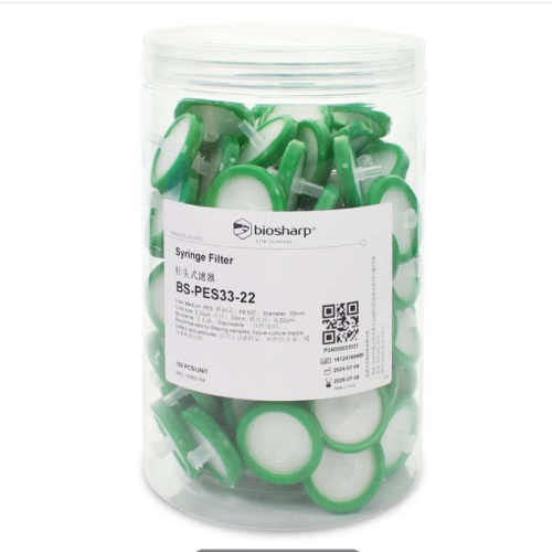 Biosharp/白鲨 BS-PES33-22 33mm,0.22μm BS-PES33-45 0.45μm一次性针头式滤器,非无菌,亲水PES膜 100只/盒