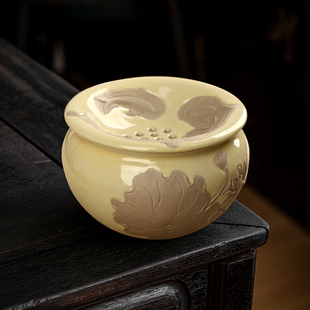 汝窑茶盂废水茶缸陶瓷茶洗茶渣缸烟灰缸大号水盂功夫茶具配件