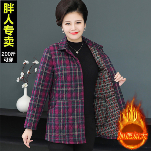 200斤特大码妈妈装秋冬装棉服加肥加大中老年女装胖太太奶奶棉袄