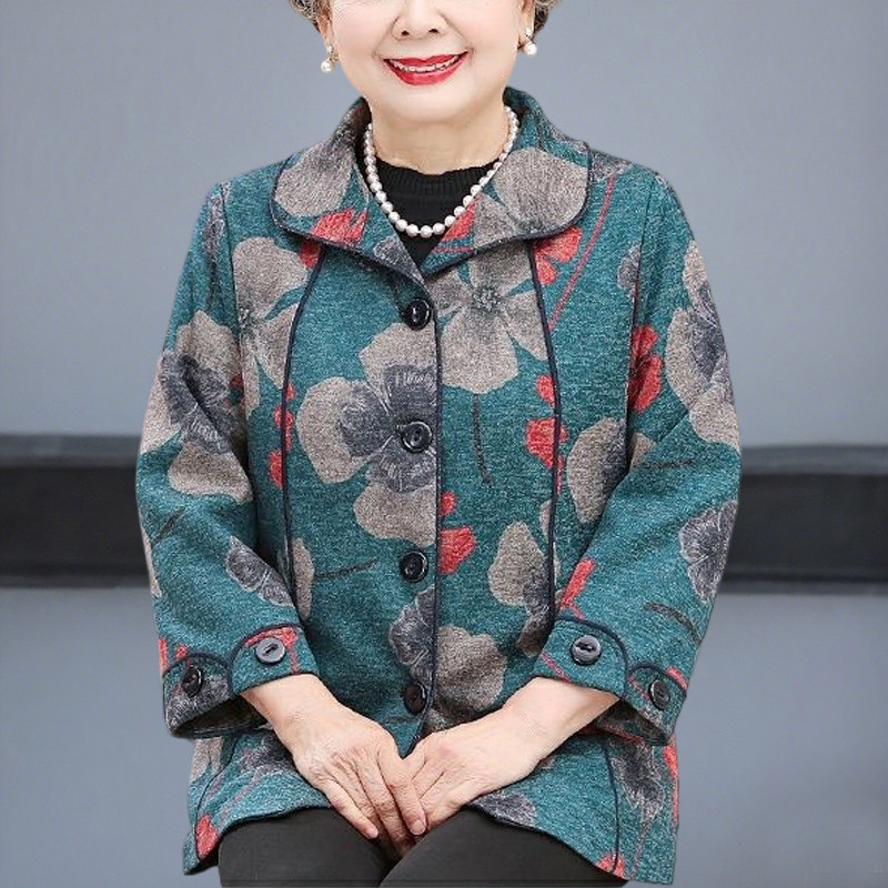 胖奶奶中老年人外套洋气特加肥加大码200斤妈妈装60岁70上衣宽松