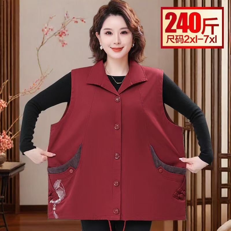 中老年女装马甲坎肩胖妈妈加肥