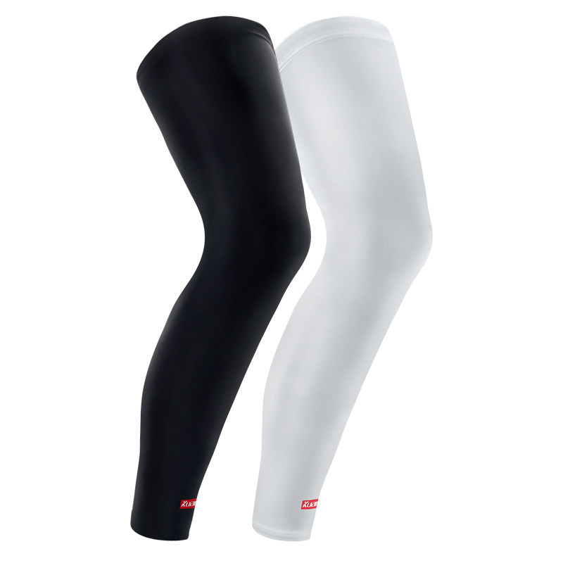 篮球护膝七分夏季长款薄款白色加压男超薄防滑专业运动护膝盖护具