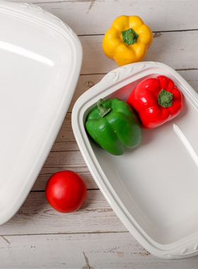 出口陶瓷浮雕原单princess house餐具长方烤盘子烘焙沙拉西餐厨房