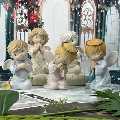 陶瓷高温手绘天使摆件装饰