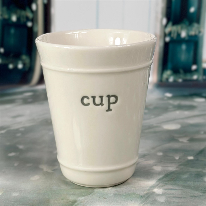 外贸出口陶瓷字母咖啡杯水杯茶杯
