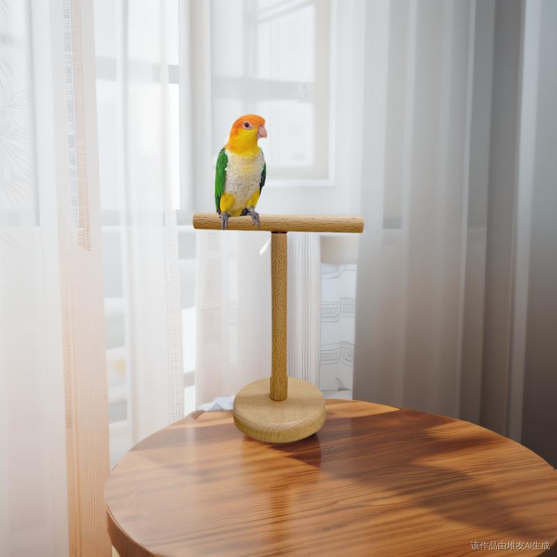 鹦鹉T型站台站棍杆训练互动