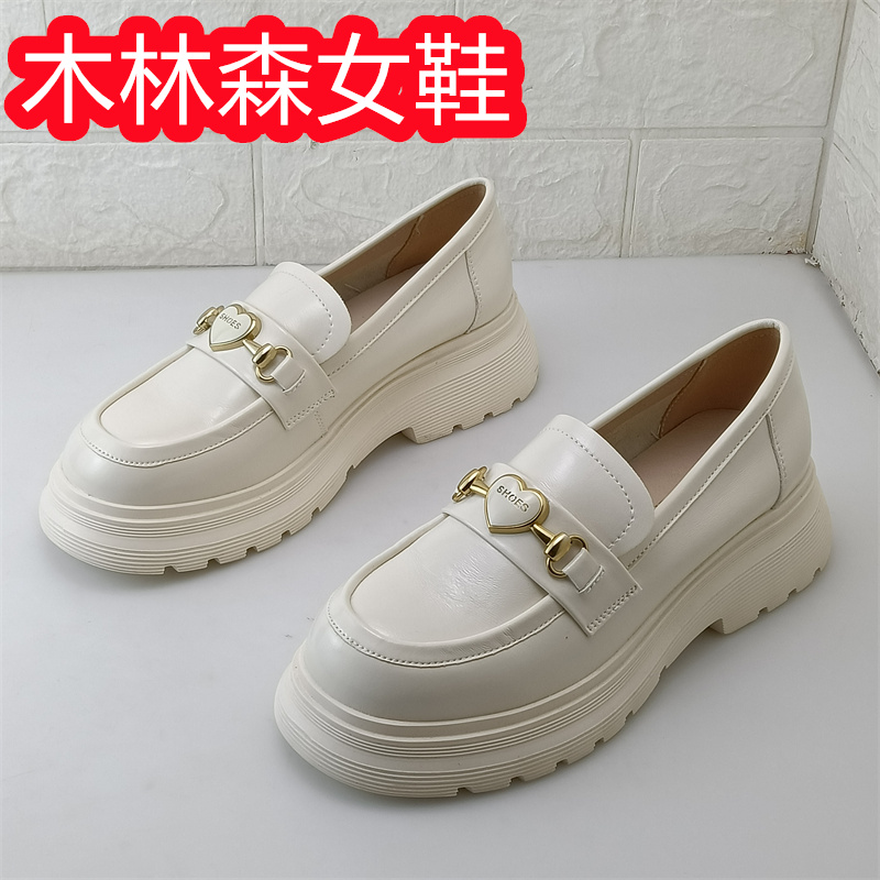 女士真皮浅口乐福鞋日常搭配通勤低跟牛皮春秋款女单鞋特价女鞋子