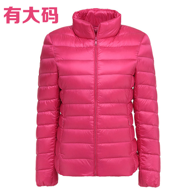 加肥加大码轻薄羽绒服女短款胖mm200斤显瘦中老年妈妈保暖外套冬