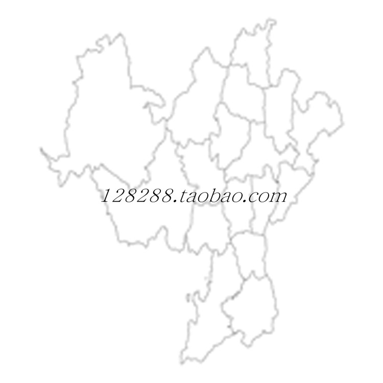 凉山彝族自治州地图轮廓拼图水系卫星素材行政区划电子版矢量定制