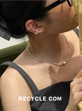 RECYCLE / C形耳夹套装 简约不规则碎银子法式百搭小巧气质耳骨夹