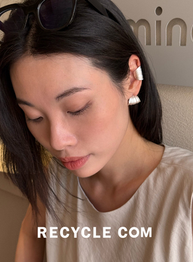 RECYCLE / 贝纹耳环 百搭气质轻奢高级感精致简约设计感银色饰品